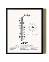 Framed Stage Coach Hills Airport wall art poster in black frame
