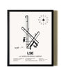 Framed La Crosse Regional Airport wall art poster in black frame