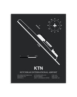 Gray Framed Ketchikan International Airport layout wall art poster