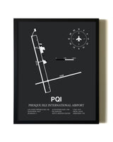 Unframed Presque Isle International Airport map print poster