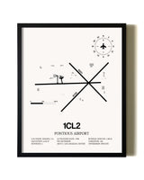 Framed Ancient Valley / Pontious Airport wall art poster in black frame