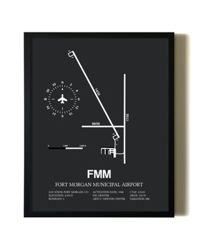 Unframed Fort Morgan Municipal Airport map print poster