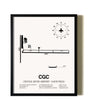 Framed Crystal River Airport / Davis Field wall art poster in black frame