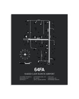 Gray Framed Naked Lady Ranch Airport layout wall art poster
