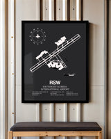 Frame color options for Southwest Florida International Airport Wall Art