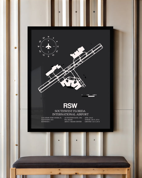 Frame color options for Southwest Florida International Airport Wall Art