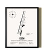 Framed Heart Of Georgia Regional Airport wall art poster in black frame