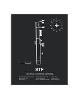 Gray Framed George M. Bryan Airport layout wall art poster