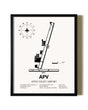 Framed Apple Valley Airport wall art poster in black frame