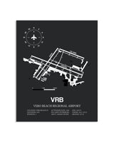Gray Framed Vero Beach Regional Airport layout wall art poster