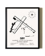 Framed Salisbury-Ocean City Wicomico Regional Airport wall art poster in black frame