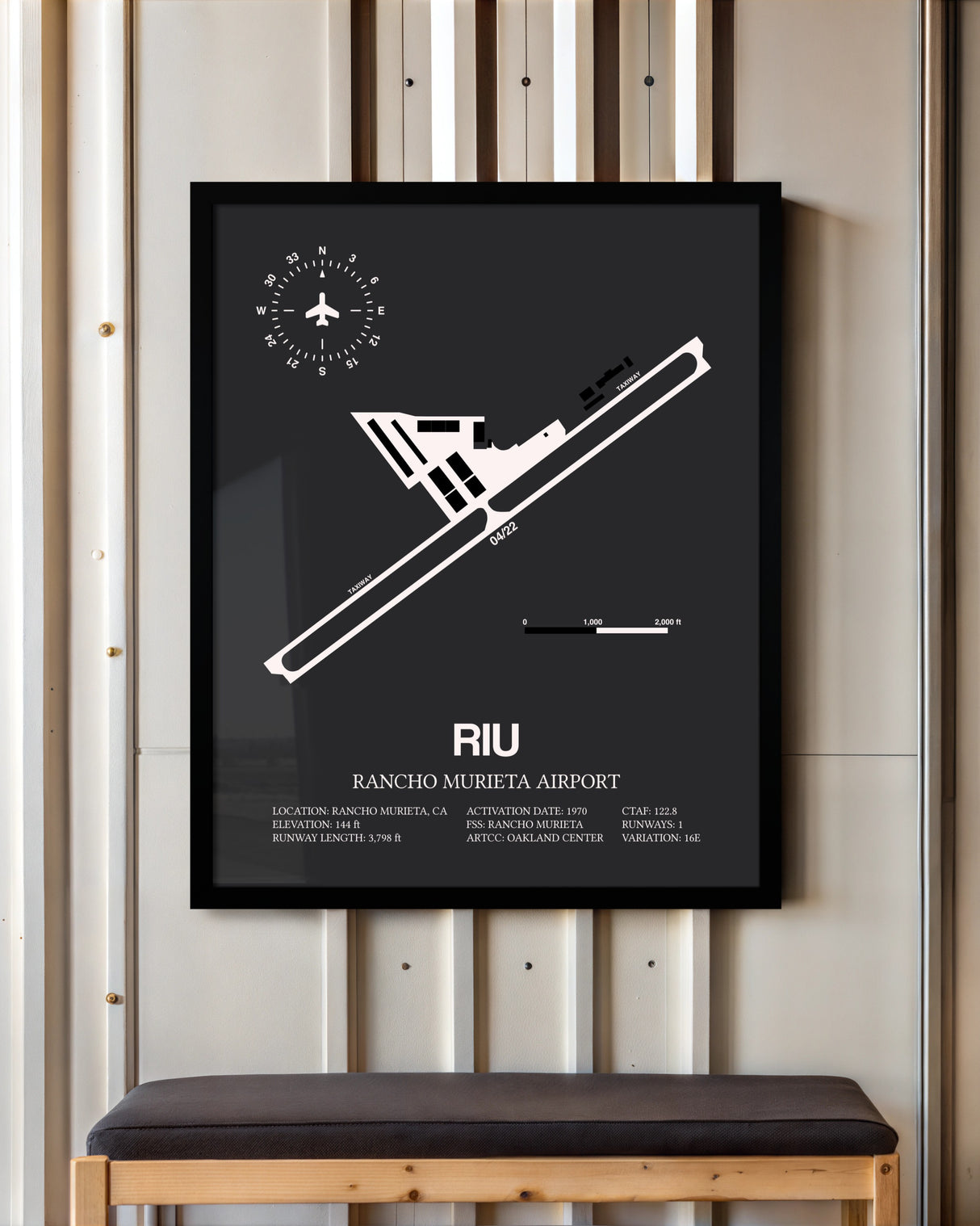 Frame color options for Rancho Murieta Airport Wall Art