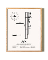 Alva Regional Airport framed print in natural wood frame