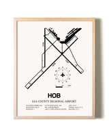Lea County Regional Airport framed wall art in white frame