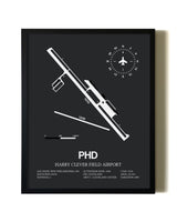 Unframed Harry Clever Field Airport map print poster