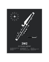 Gray Framed Put in Bay Airport layout wall art poster