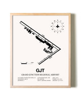 Grand Junction Regional Airport framed wall art in white frame