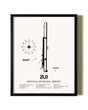 Framed Pineville Municipal Airport wall art poster in black frame