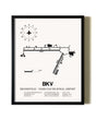Framed Brooksville-Tampa Bay Regional Airport wall art poster in black frame