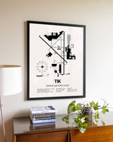 Tinker Air Force Base aviation wall décor in black wood frame