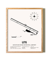 Mountain Home Municipal Airport framed print in natural wood frame