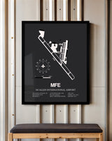 Frame color options for McAllen International Airport Wall Art
