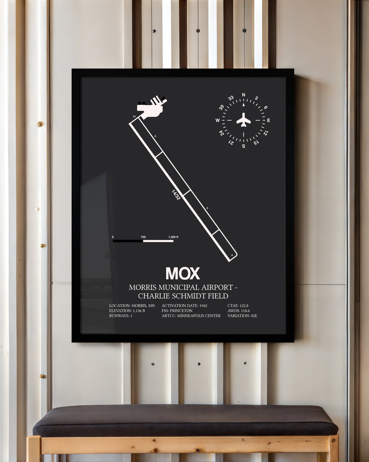 Frame color options for Morris Municipal Airport-Charlie Schmidt Field Wall Art