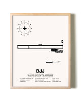 Wayne County Airport framed wall art in white frame