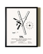 Framed Draughon-Miller Central Texas Regional Airport wall art poster in black frame