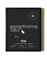 Unframed Mason Jewett Field Airport map print poster