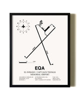 Framed El Dorado / Captain Jack Thomas Memorial Airport wall art poster in black frame