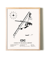 Cedar City Regional Airport framed wall art in white frame