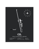 Gray Framed Tom B. David Field Airport layout wall art poster