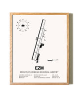 Heart Of Georgia Regional Airport framed print in natural wood frame