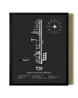 Unframed Aero Country Airport map print poster