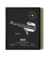 Unframed Bay Bridge Airport map print poster