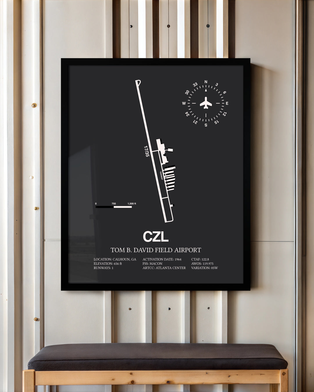 Frame color options for Tom B. David Field Airport Wall Art