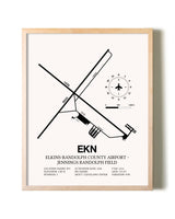 Elkins-Randolph County Airport-Jennings Randolph Field framed wall art in white frame