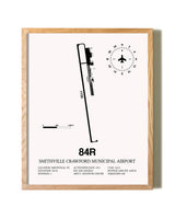 Smithville Crawford Municipal Airport framed print in natural wood frame