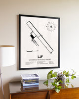 Litchfield Municipal Airport aviation wall décor in black wood frame