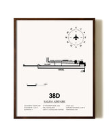 Salem Airpark aviation print in walnut frame