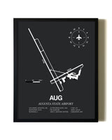 Unframed Augusta State Airport map print poster