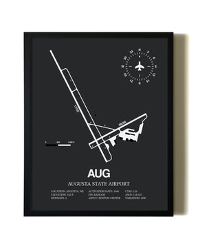 Unframed Augusta State Airport map print poster