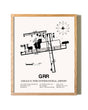 Gerald R. Ford International Airport framed print in natural wood frame