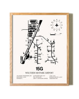 Weltzien Skypark Airport framed print in natural wood frame