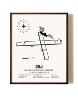 Palatka Municipal Airport / Lt. Kay Larkin Field aviation print in walnut frame