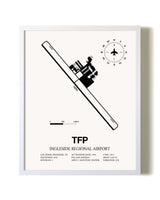 Ingleside Regional Airport airport map poster in oak frame