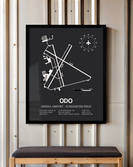 Frame color options for Odessa Airport-Schlemeyer Field Wall Art