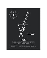 Gray Framed Carbon County Regional Airport / Buck Davis Field layout wall art poster