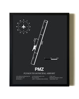 Unframed Plymouth Municipal Airport map print poster